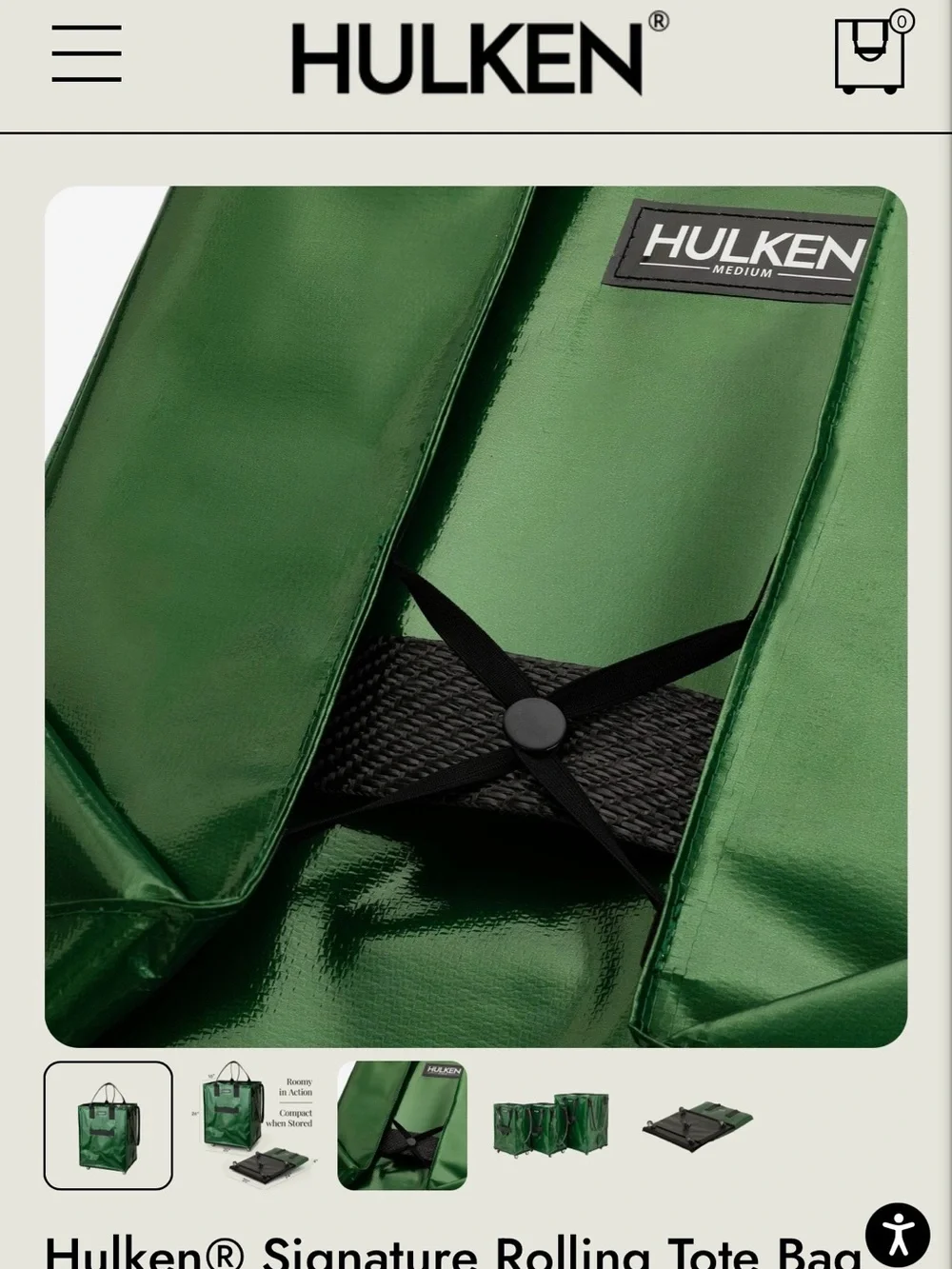 Hulken Metalliac Green Signature Rolling Tote Bag - Picture 3 of 13